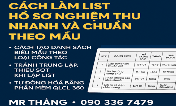 Cách làm list hồ sơ nghiệm thu nhanh và chuẩn theo mẫu