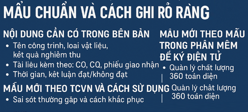 Biên bản nghiệm thu vật liệu Mẫu chuẩn và cách ghi rõ ràng