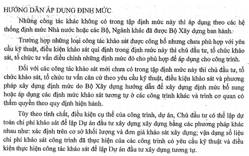 Bộ định mức khảo sát ngành Bưu chính viễn thông
