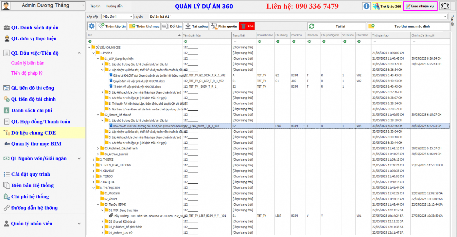 Thư mục CDE chuẩn có ví dụ