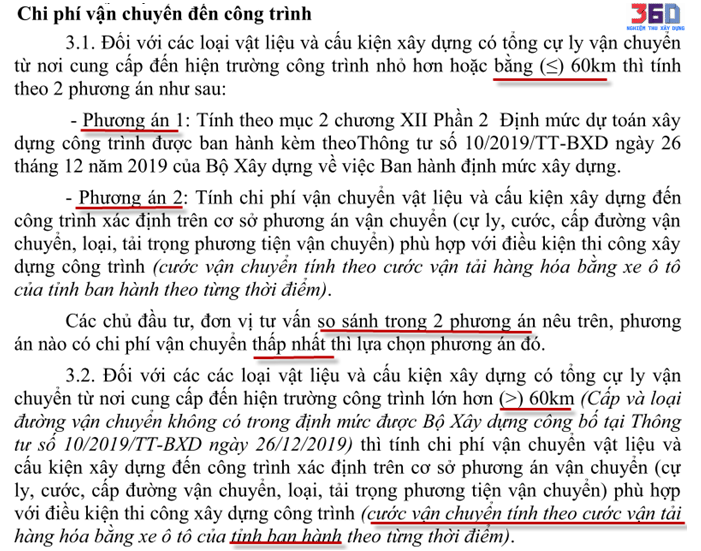 Chi phí van chuyen den chan cong trinh 2020