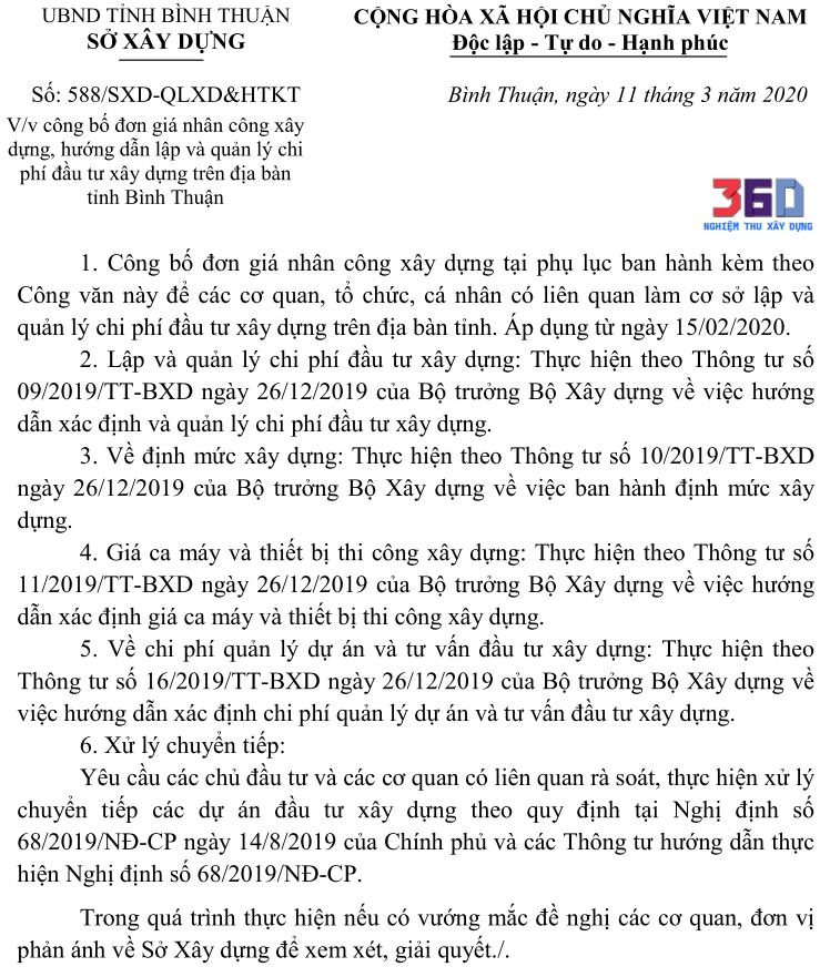 Cong bo Nhan cong Binh Thuan 2020 theo QĐ 588 ngay 11 tháng 3 năm 2020