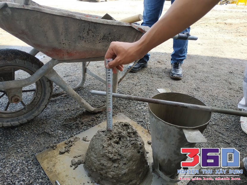 Các bước tiến hành kiểm tra độ sụt bê tông