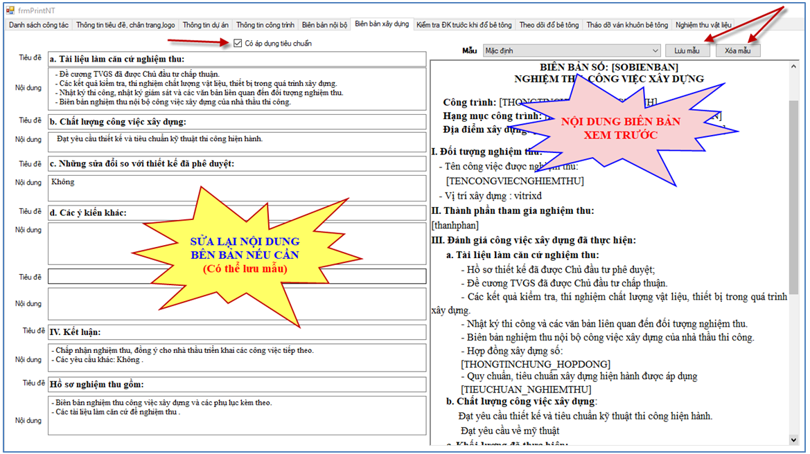 Hướng dẫn xuất biên bản nghiệm thu thanh toán trong phần mềm nghiệm thu 360