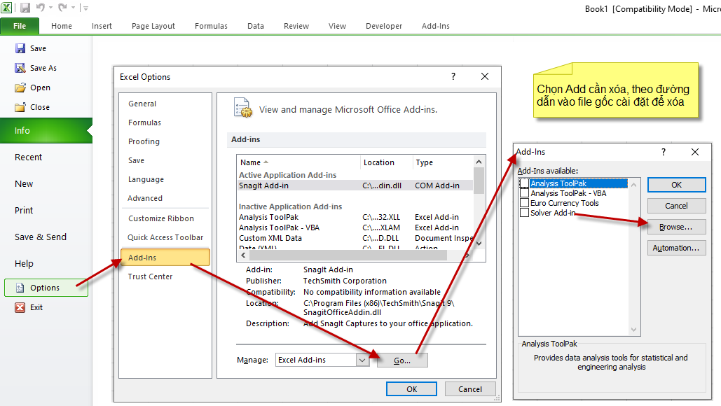 Bật, tắt, xóa MacRo trong excel 2010 và VBA