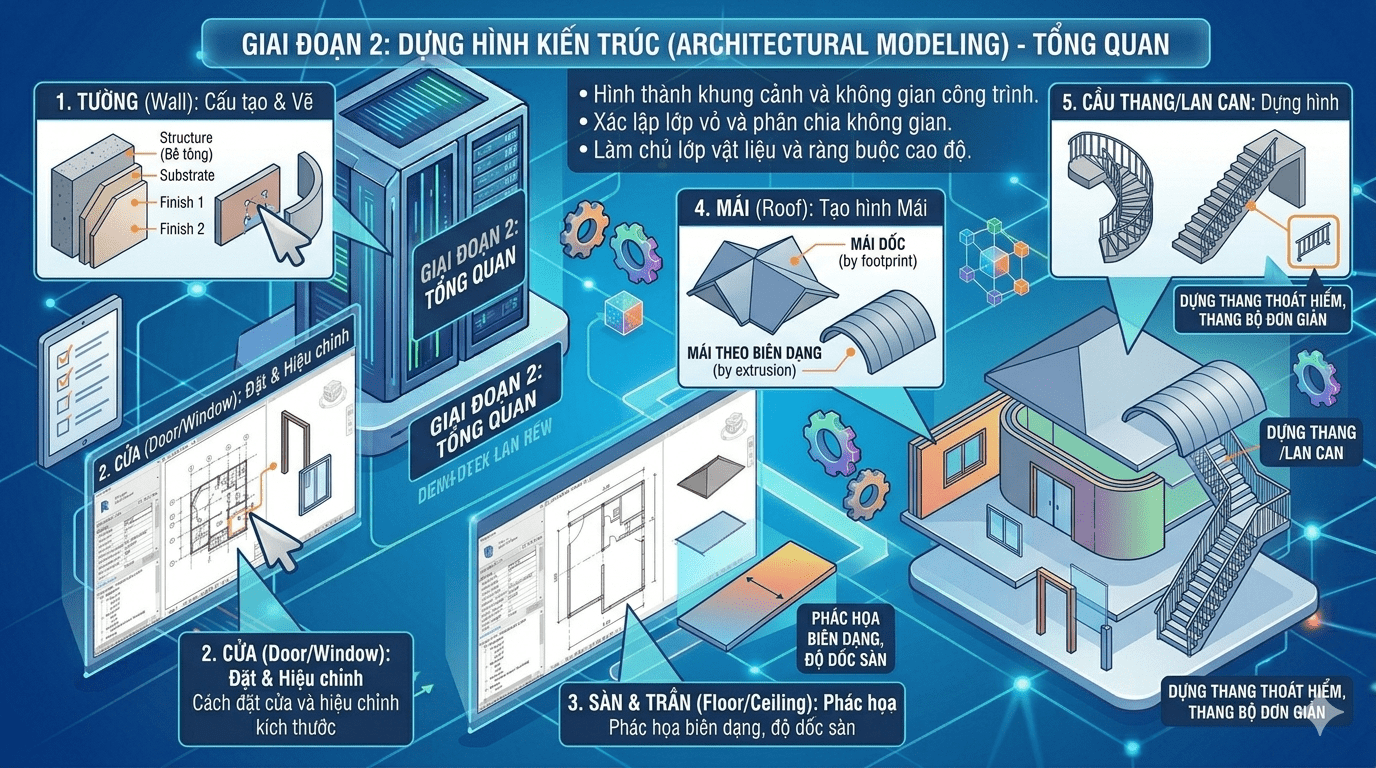 GIAI ĐOẠN 2 -  DỰNG HÌNH BIM KIẾN TRÚC