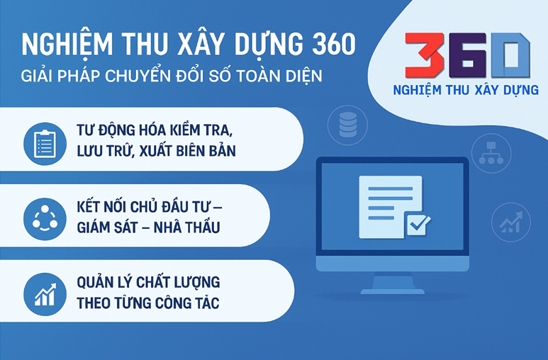 Nghiệm thu xây dựng 360 – Giải pháp chuyển đổi số toàn diện trong quản lý chất lượng công trình