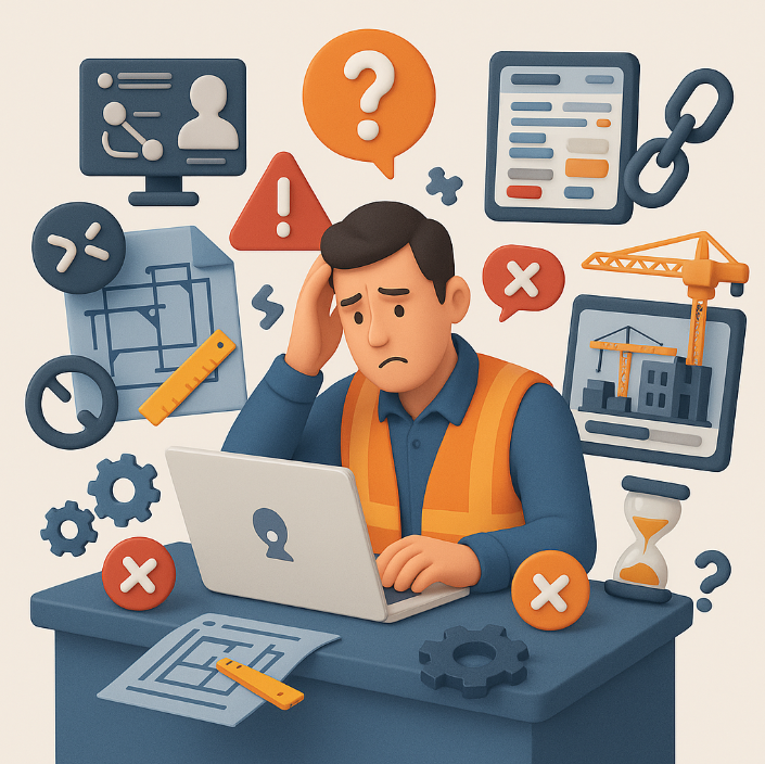 Rối loại với phần mềm quản lý thi công