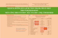 Hướng dẫn lập dự toán theo Nghị Định 68/2019/NĐ-CP và TT09/2019/BXD  CHUẨN nhất, đơn giản nhất