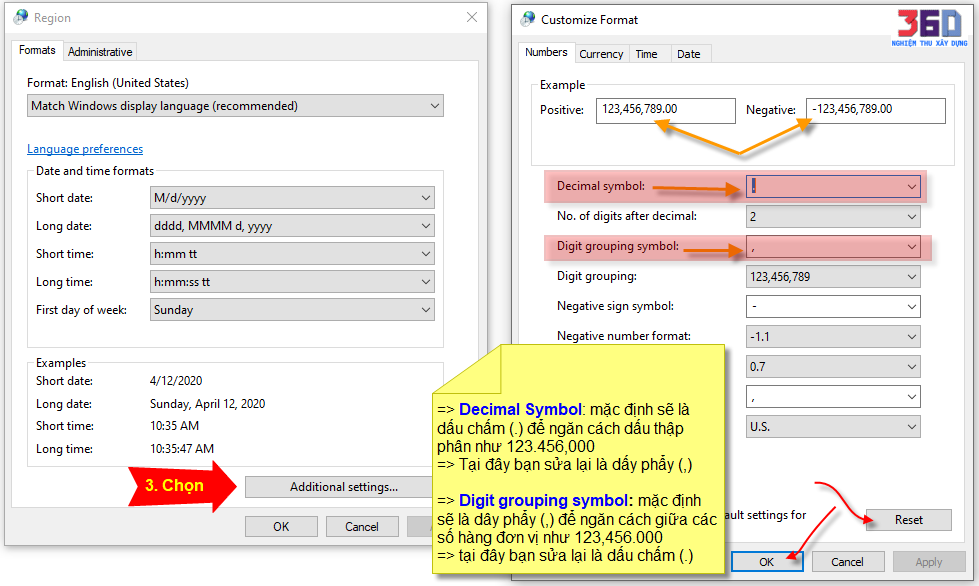 Hướng dẫn đổi dấu chấm, dấu phẩy trong win10 và win 7