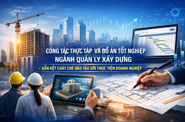 Thực tập & đồ án tốt nghiệp ngành Quản lý xây dựng 2026: Gắn kết đào tạo với thực tiễn doanh nghiệp