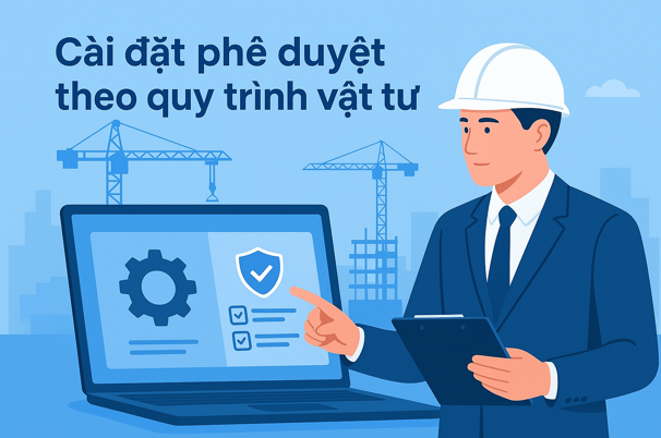 Hướng dẫn Cài đặt phê duyệt theo quy trình vật tư Trên phần mềm Quản lý thi công 360