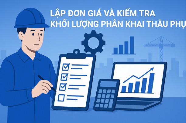 Hướng dẫn Lập đơn giá và kiểm tra khối lượng phân khai thầu phụ Trên phần mềm Quản lý thi công 360
