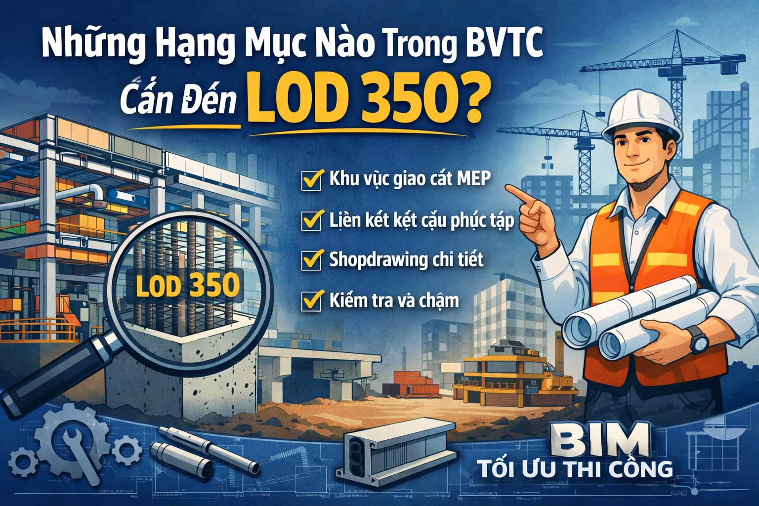 LOD 350 Trong Bản Vẽ Thi Công: Những Hạng Mục Nào Cần Ưu Tiên?