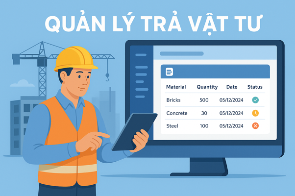 Hướng dẫn Quản lý trả vật tư Trên phần mềm Quản lý thi công 360