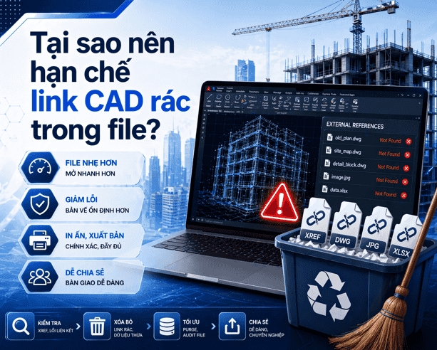 Tại sao nên hạn chế link CAD rác trong file