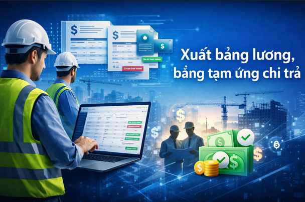 Hướng dẫn Xuất bảng lương bảng tạm ứng chi trả Trên phần mềm Quản lý thi công 360