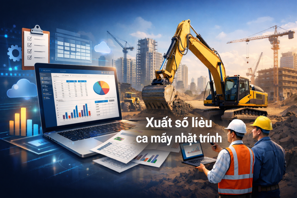 Hướng dẫn Xuất số liệu ca máy nhật trình Trên phần mềm Quản lý thi công 360