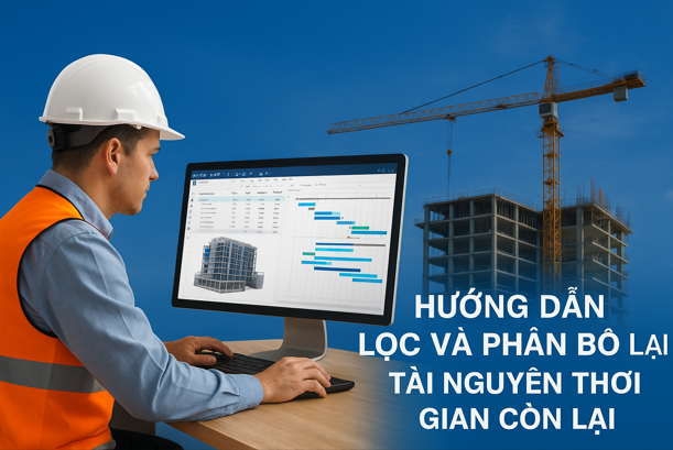 Hướng dẫn lọc và phân bổ lại tài nguyên thời gian còn lại Trên phần mềm Quản lý thi công 360