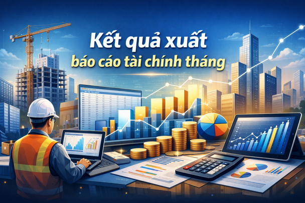 Hướng dẫn Kết quả xuất báo cáo tài chính tháng Trên phần mềm Quản lý thi công 360