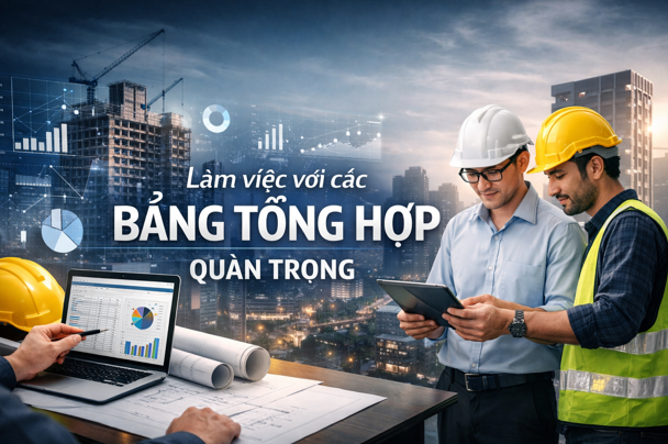 Hướng dẫn Làm việc với các bảng tổng hợp quan trọng Trên phần mềm Quản lý thi công 360