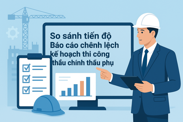Hướng dẫn Báo cáo chênh lệch tiến độ thi công Trên phần mềm Quản lý thi công 360