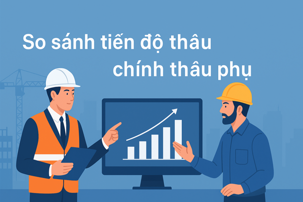 Hướng dẫn So sánh tiến độ thầu chính thầu phụ Trên phần mềm Quản lý thi công 360