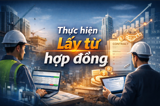 Hướng dẫn Thực hiện Lấy từ hợp đồng Trên phần mềm Quản lý thi công 360