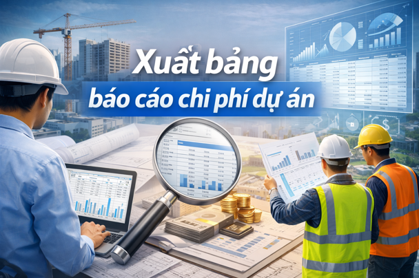 Hướng dẫn Xuất bảng báo cáo chi phí dự án Trên phần mềm Quản lý thi công 360